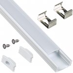 Armacost Aluminum Channel Kit for LED Strips Up To 12mm - Surface Mount - White Anodized - 1m - 5-Pack
