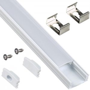 Armacost Aluminum Channel Kit for LED Strips Up To 12mm - Surface Mount - White Anodized - 1m - 5-Pack