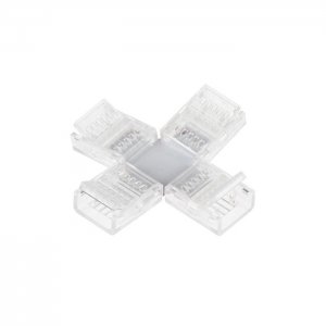 Solderless Clamp-On Cross Connector - 12mm Single Color LED Strip Lights