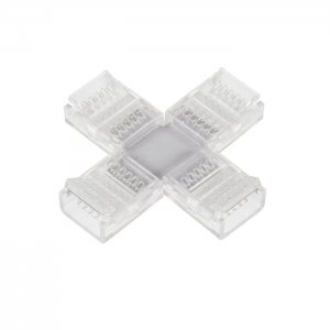 Solderless Clamp-On Cross Connector for 12mm RGB + CCT LED Strip Lights