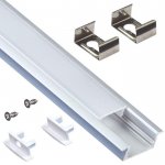 Armacost Aluminum Channel Kit for LED Strips Up To 12mm - Recessed-Mount - Silver Anodized - 1m - 5-Pack