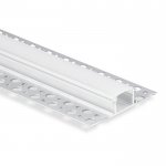 Recessed LED Diffuser Profile With Flanges For Dry Wall - Recessed-Mount - For Strips Up To 15mm - 1m / 2m