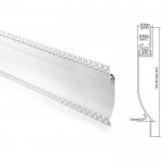 Indirect Light Trimless Recessed LED Strip Channel For 5/8" Gypsum Boards - For Strips Up To 12mm - 1m / 2m