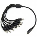 Compact Power Supply to Splitter Cable - 8-Way Female To Male DC Power Splitter Cable