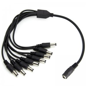 Compact Power Supply to Splitter Cable - 8-Way Female To Male DC Power Splitter Cable