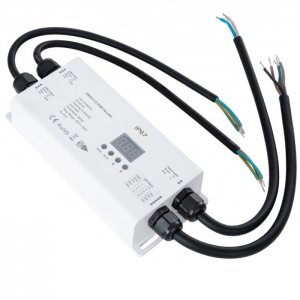 LED Waterproof DMX512 and RDM Decoder - 4 Channel - 5 Amp - 12-36V - Digital Display - DS-WDMX45