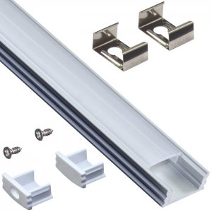 Armacost Aluminum Channel Kit for LED Strips Up To 12mm - Surface Mount - Silver Anodized - 1m - 5-Pack