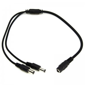Compact Power Supply to Splitter Cable - 2-Way Female To Male DC Power Splitter Cable