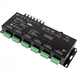 Master Slave Modes Switchable 24 Channel DMX512 & RDM Controller - Digital Display - 12-24 VDC