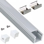 Armacost Aluminum Channel Kit For LED Strips Up To 11mm - Deep Surface Mount - Silver Anodized - 1m - 5-Pack.