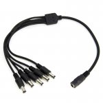 Compact Power Supply to Splitter Cable - 5-Way Female To Male DC Power Splitter Cable