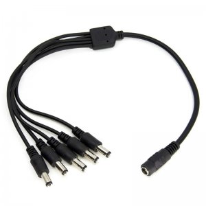 Compact Power Supply to Splitter Cable - 5-Way Female To Male DC Power Splitter Cable