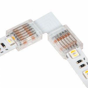 Solderless Clamp-On L Connector for 12mm RGB + CCT LED Strip Lights