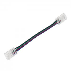 4" Solderless Clamp-On Jumper Connector - 10mm RGB LED Strip Lights