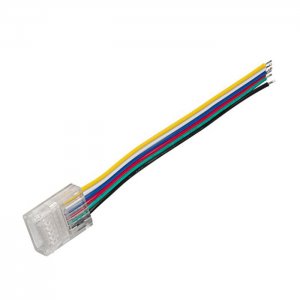 4" Solderless Clamp-On Pigtail Adaptor - 12mm RGB + CCT LED Strip Lights