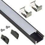 Armacost Aluminum Channel Kit for LED Strips Up To 12mm - Surface Mount - Black Anodized - 1m - 5-Pack