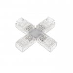 Solderless Clamp-On Cross Connector for 8mm Single Color LED Strip Lights