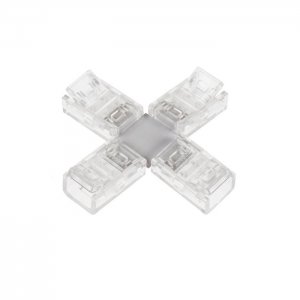 Solderless Clamp-On Cross Connector for 8mm Single Color LED Strip Lights