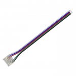 Solderless Clamp-On LED Strip Light to Pigtail Adapter - 12mm RGB COB Strip Lights - 20 AWG