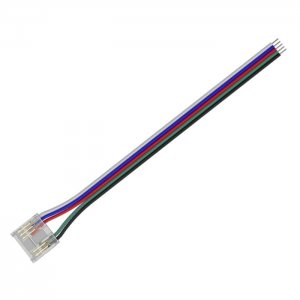 Solderless Clamp-On LED Strip Light to Pigtail Adapter - 12mm RGB COB Strip Lights - 20 AWG