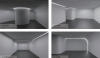 47MM Border Linear Bendable Plaster-In LED Channel - Recessed-Mount - For Strips Up To 20mm - 1m / 2m