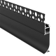 Trimless Plaster-in Black LED Channel For Baseboard Lighting - Recessed - For Strips Up To 10mm - 1m / 2m