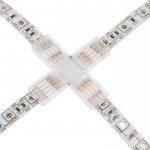 Solderless Clamp-On Cross Connector for 10mm RGB LED Strip Lights
