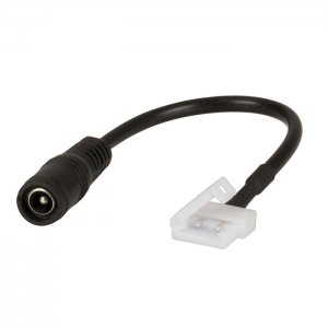 2 Pin LED Strip Connector to 2.1mm DC Socket with all 10mm 2 Pin LED strip lights.