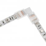 Solderless Clamp-On L Connector for 10mm RGB LED Strip Lights