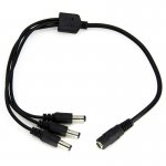 Compact Power Supply to Splitter Cable - 3-Way Female To Male DC Power Splitter Cable