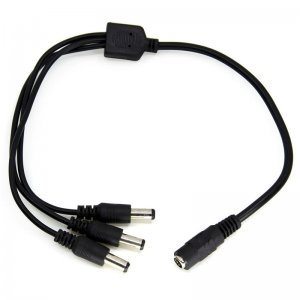Compact Power Supply to Splitter Cable - 3-Way Female To Male DC Power Splitter Cable