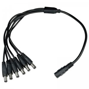 Compact Power Supply to Splitter Cable - 6-Way Female To Male DC Power Splitter Cable