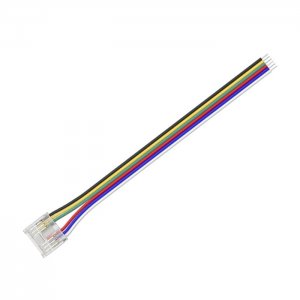 4" Solderless Clamp-On Pigtail Adaptor - 12mm RGB + CCT COB LED Strip Lights
