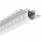 Trimless LED Strip Light Extrusion With Round Cover For Drywall - Recessed-Mount - For Strips Up To 20mm - 1m / 2m