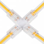Solderless Clamp-On Cross Connector for 8mm COB LED Strip Lights