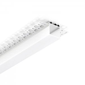 Drywall Recessed LED Light Aluminum Extrusions With 1 Inch Square Lens - Recessed-Mount - For Strips Up To 20mm - 1m / 2m