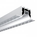 Plasterboard LED Extrusion Profiles With Regressed Cover - Recessed-Mount - For Strips Up To 12mm - 1m / 2m