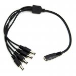 Compact Power Supply to Splitter Cable - 4-Way Female To Male DC Power Splitter Cable