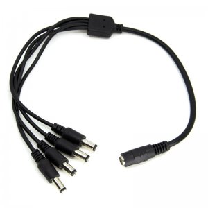 Compact Power Supply to Splitter Cable - 4-Way Female To Male DC Power Splitter Cable