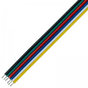 22 Gauge Wire - Six Conductor RGB+Tunable White Power Wire - Per Foot