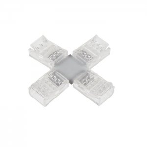 Solderless Clamp-On Cross Connector for 10mm Tunable White LED Strip Lights