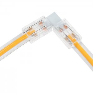 Solderless Clamp-On L Connector for 8mm COB LED Strip Lights