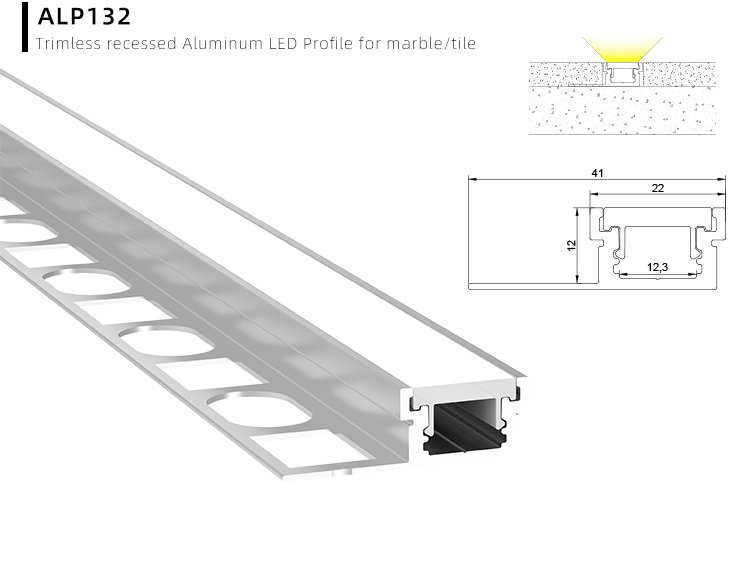 Side Bending Plaster-in LED Strip Channels For Cove Lighting - Recessed-Mount - For Strips Up To 10mm - 1m / 2m