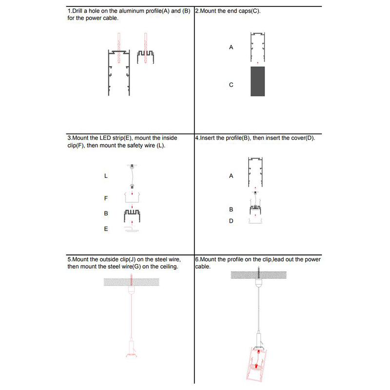 Side Bending Plaster-in LED Strip Channels For Cove Lighting - Recessed-Mount - For Strips Up To 10mm - 1m / 2m