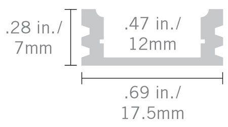 SILER Aluminum Channel - Surface - For Strips Up To 14mm - 1m / 2m