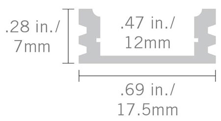 SILER Aluminum Channel - Surface - For Strips Up To 14mm - 1m / 2m