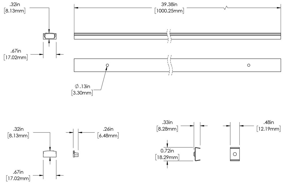 SILER Aluminum Channel - Surface - For Strips Up To 14mm - 1m / 2m