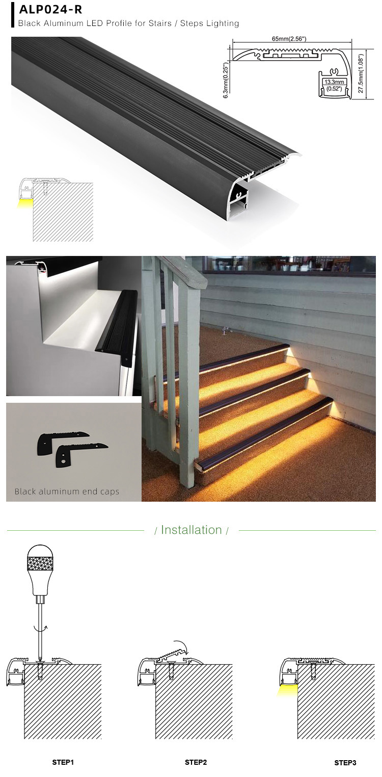 Side Bending Plaster-in LED Strip Channels For Cove Lighting - Recessed-Mount - For Strips Up To 10mm - 1m / 2m