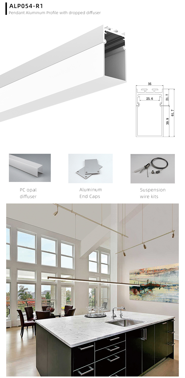 Side Bending Plaster-in LED Strip Channels For Cove Lighting - Recessed-Mount - For Strips Up To 10mm - 1m / 2m