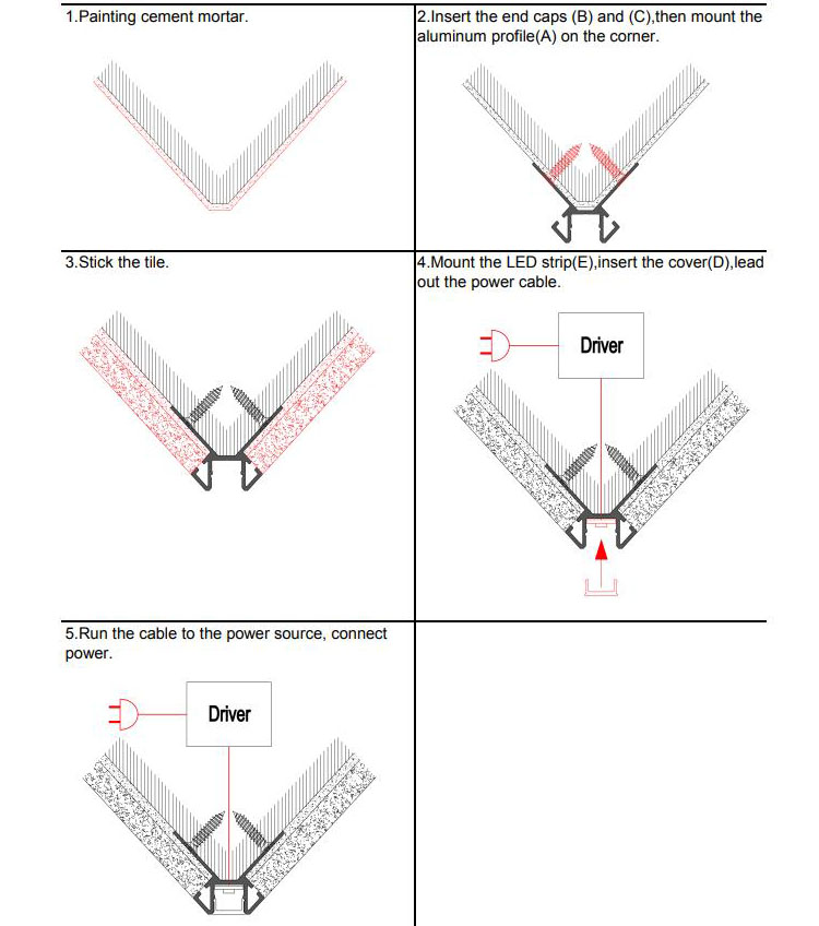 Side Bending Plaster-in LED Strip Channels For Cove Lighting - Recessed-Mount - For Strips Up To 10mm - 1m / 2m